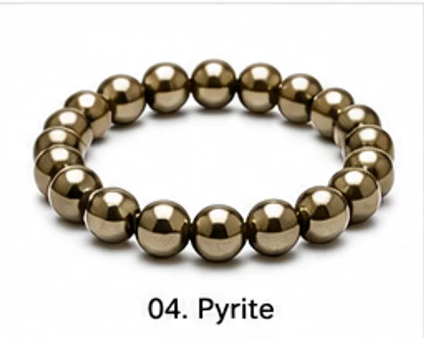 Gold_Pyrite_Beaded_Bracelet_For_Unisex