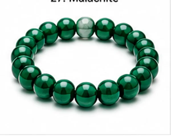 Green_Gemstone_Stretch_Beaded_Bracelet_For_Unisex