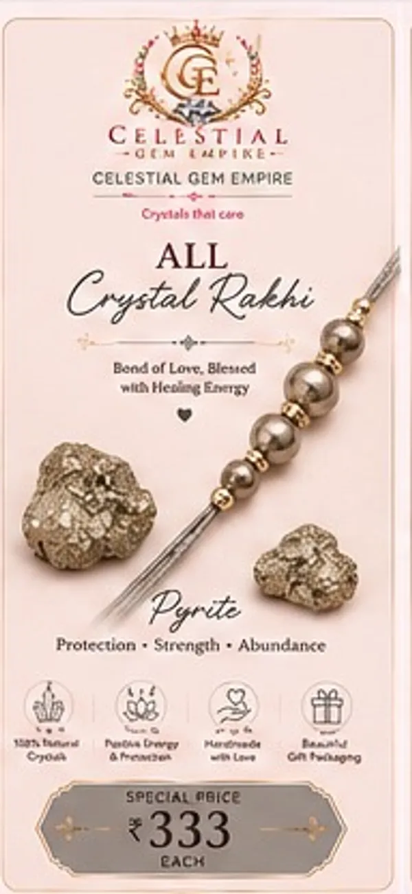 Gold_Pyrite_Crystal_Beaded_Rakhi_For_Unisex