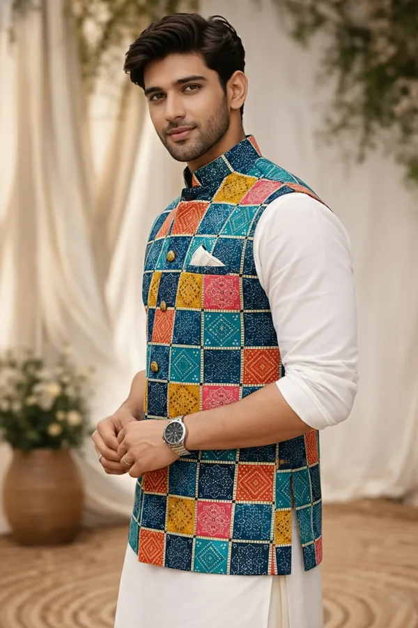 Bandhani_Koti_Blue