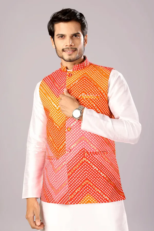 Bandhani_Koti_Red_And_Orange