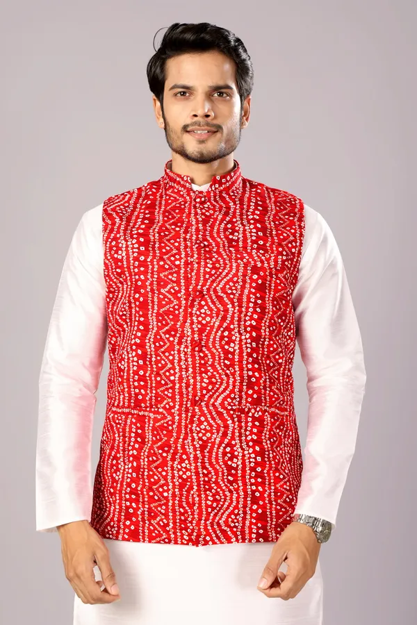 Bandhani_Koti_White_Dot