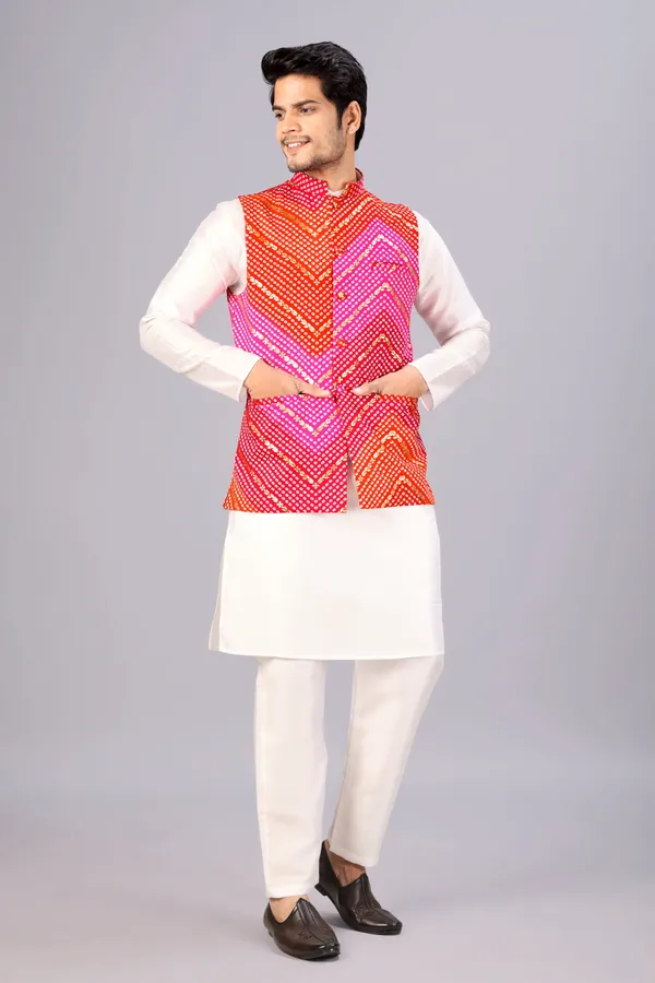 Bandhani_Koti_Red_And_Pink
