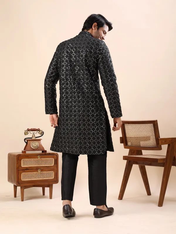 Black_Diamond_Pattern_Indo_Western_Kurta_Set