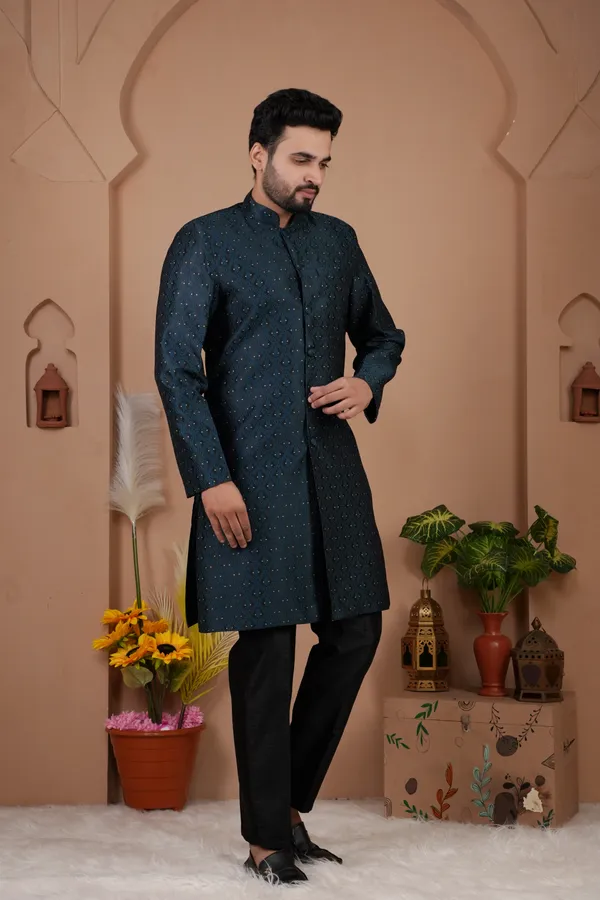 Black_Two_Tone_Indo_Western_Kurta_Set