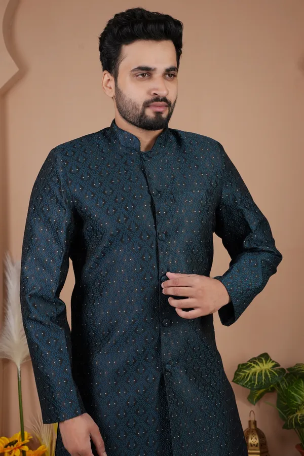 Black_Two_Tone_Indo_Western_Kurta_Set