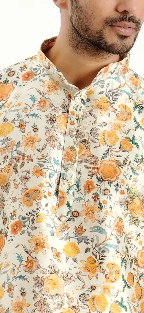 Flower_Silk_Printed_Kurta_For_Men