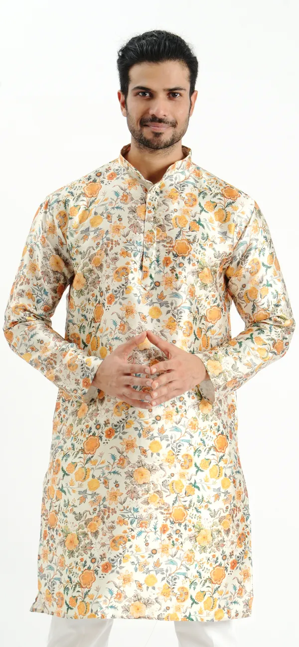 Flower_Silk_Printed_Kurta_For_Men