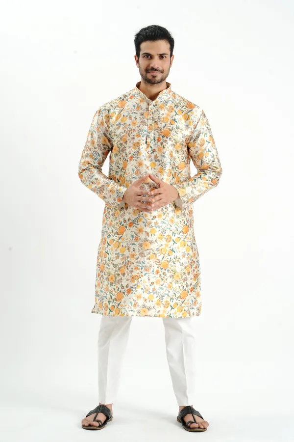 Flower_Silk_Printed_Kurta_For_Men