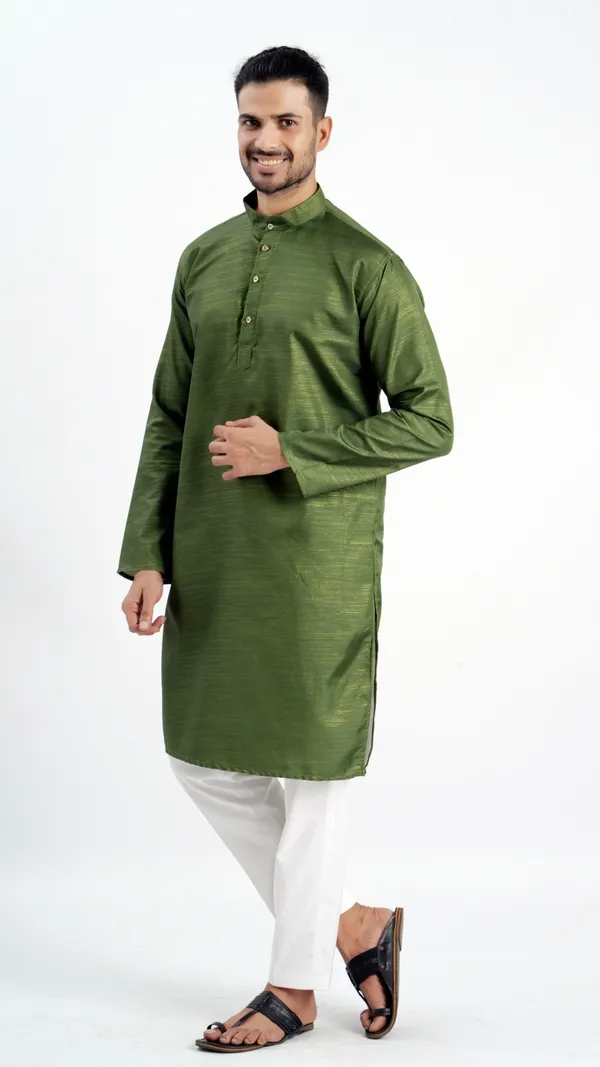 Green_Zari_Work_Kurta_For_Men