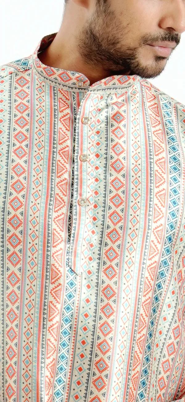 Off_White_Silk_Printed_Kurta_For_Men