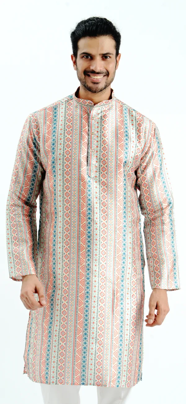 Off_White_Silk_Printed_Kurta_For_Men