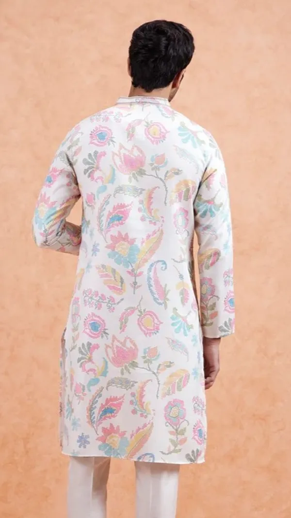 Linen_Floral_Kurta_For_Men