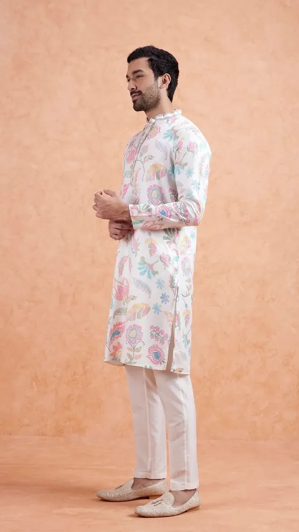 Linen_Floral_Kurta_For_Men