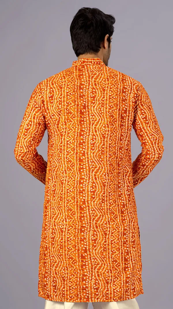 Mustard_Bandhani_Printed_Kurta_For_Men