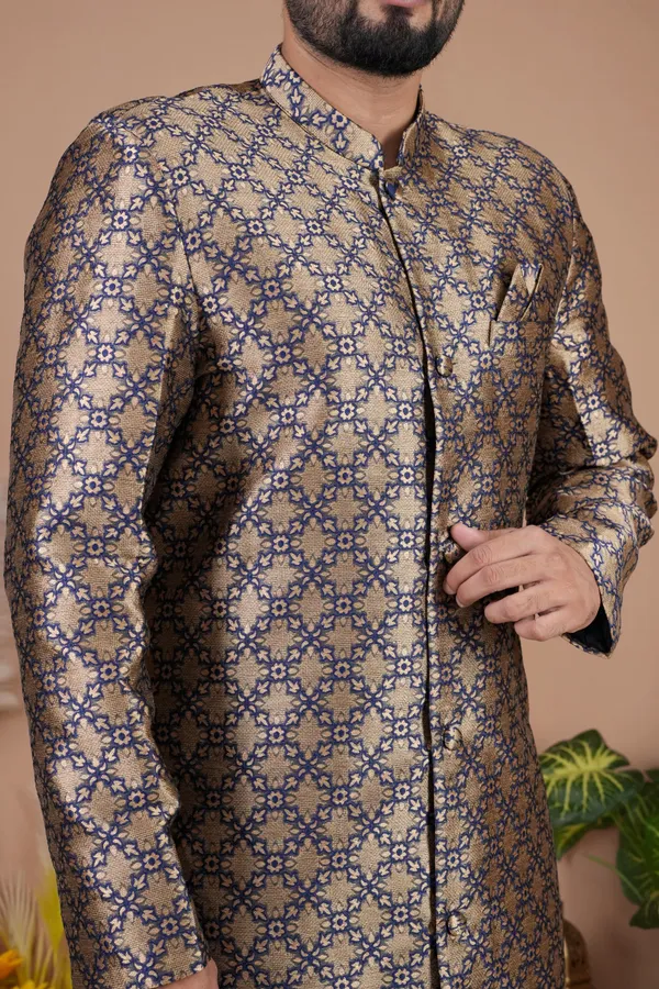 Navy_Blue_And_Gold_Indo_Western_Kurta_Set