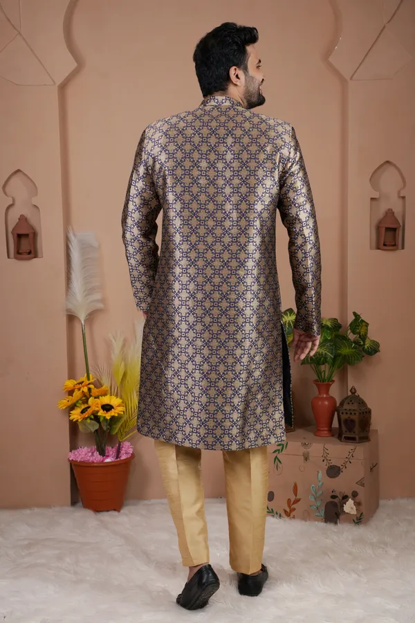 Navy_Blue_And_Gold_Indo_Western_Kurta_Set