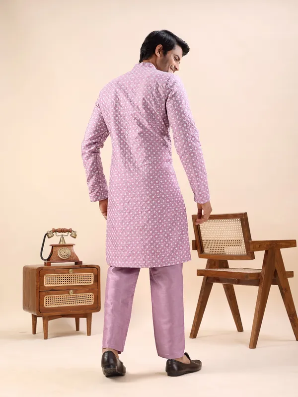 Onion_Pink_Dots_Print_Indo_Western_Kurta_Set