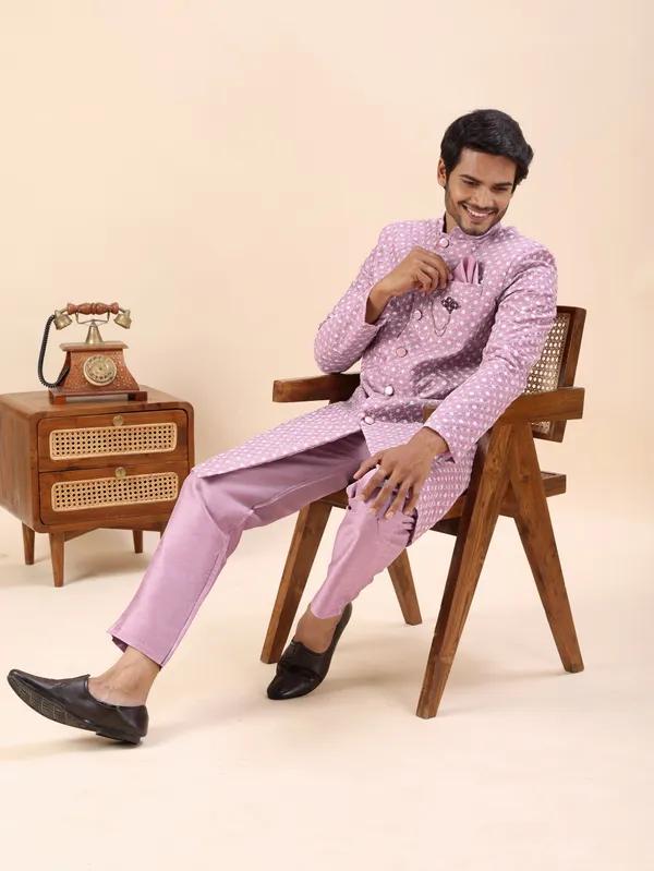 Onion_Pink_Dots_Print_Indo_Western_Kurta_Set