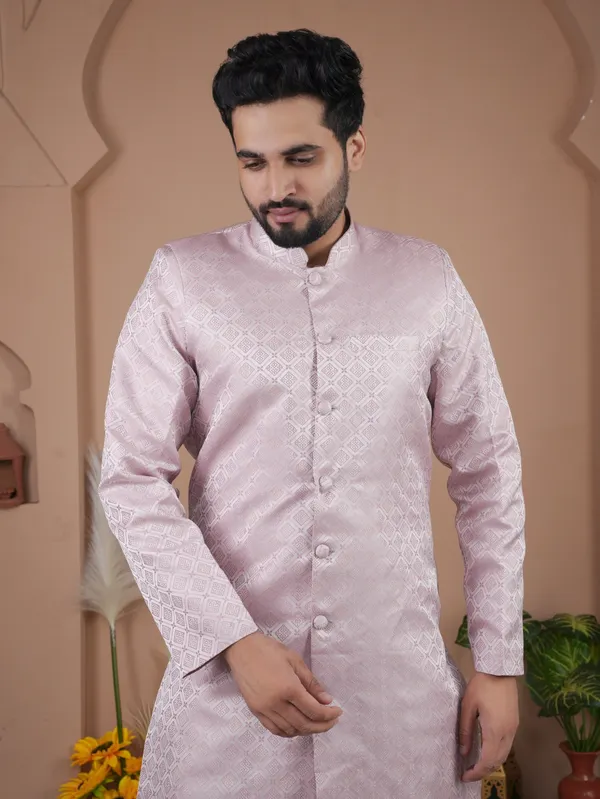 Onion_Pink_Two_Tone_Indo_Western_Kurta_Set