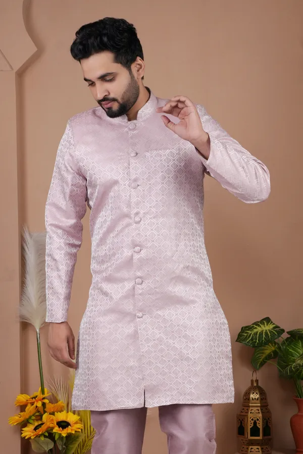 Onion_Pink_Two_Tone_Indo_Western_Kurta_Set