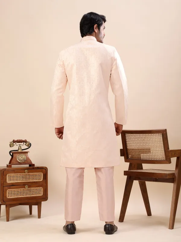 Peach_Motif_Indo_Western_Kurta_Set
