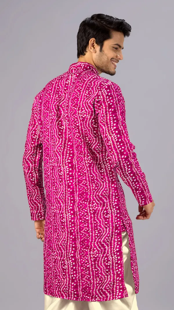 Pink_Bandhani_Printed_Kurta_For_Men
