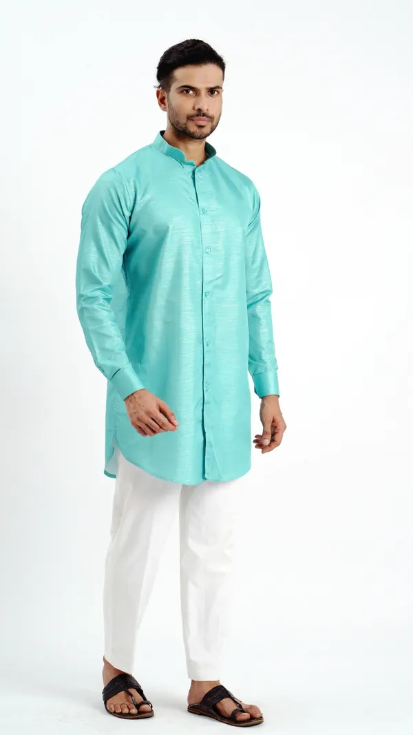Rama_Green_Cotton_Long_Shirt_For_Men
