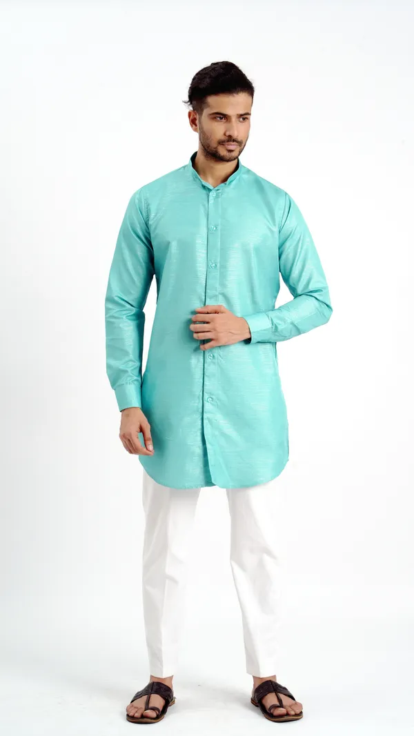 Rama_Green_Cotton_Long_Shirt_For_Men
