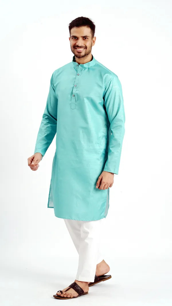 Rama_Green_Zari_Work_Kurta_For_Men