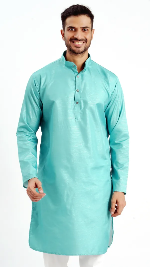 Rama_Green_Zari_Work_Kurta_For_Men