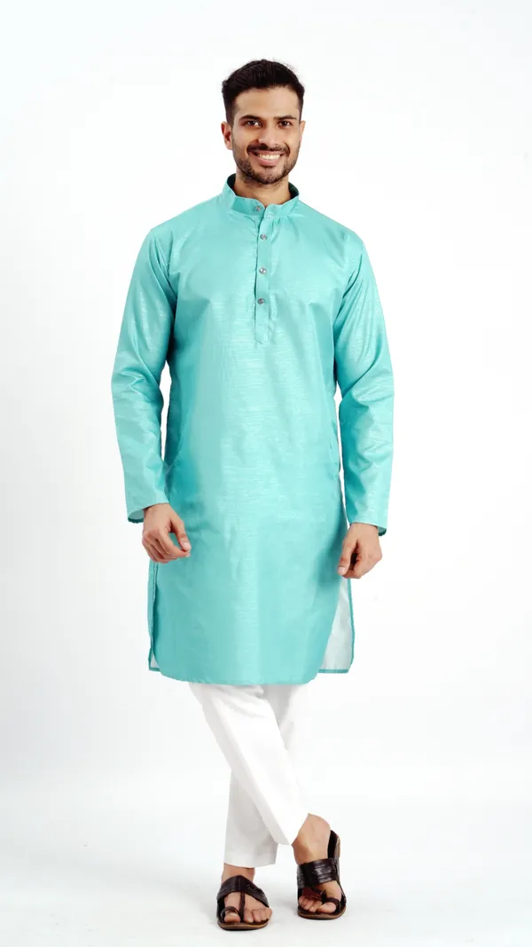 Rama_Green_Zari_Work_Kurta_For_Men
