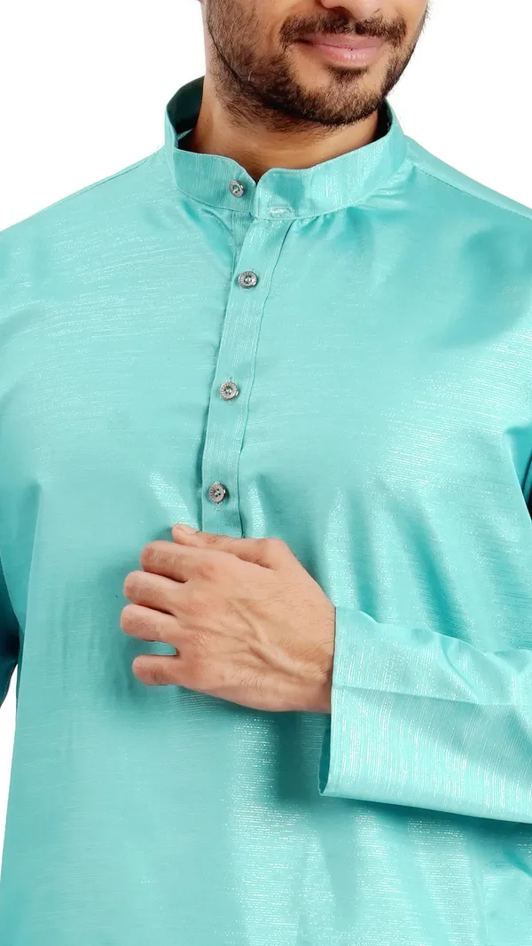 Rama_Green_Zari_Work_Kurta_For_Men