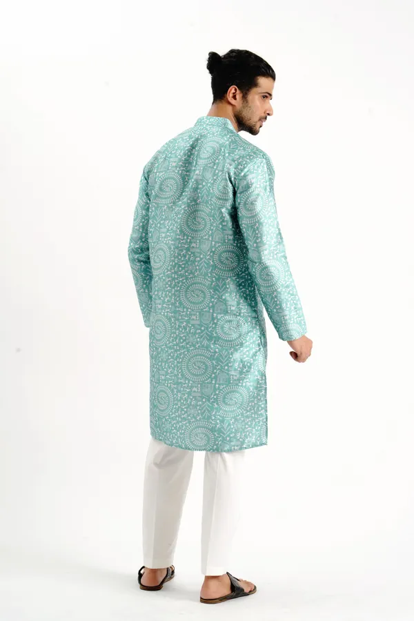 Rama_Green_Silk_Printed_Kurta_For_Men