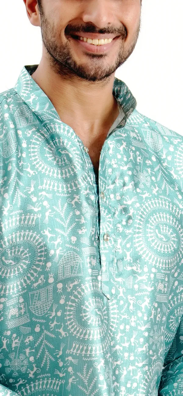 Rama_Green_Silk_Printed_Kurta_For_Men