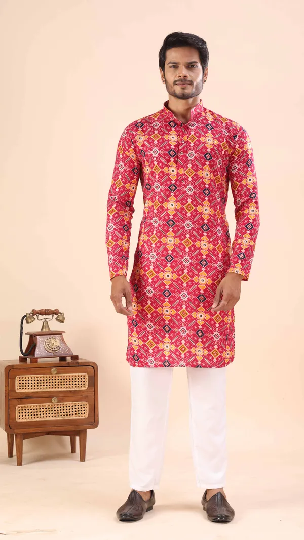 Rani_Pink_Gujju_Kurta_For_Men