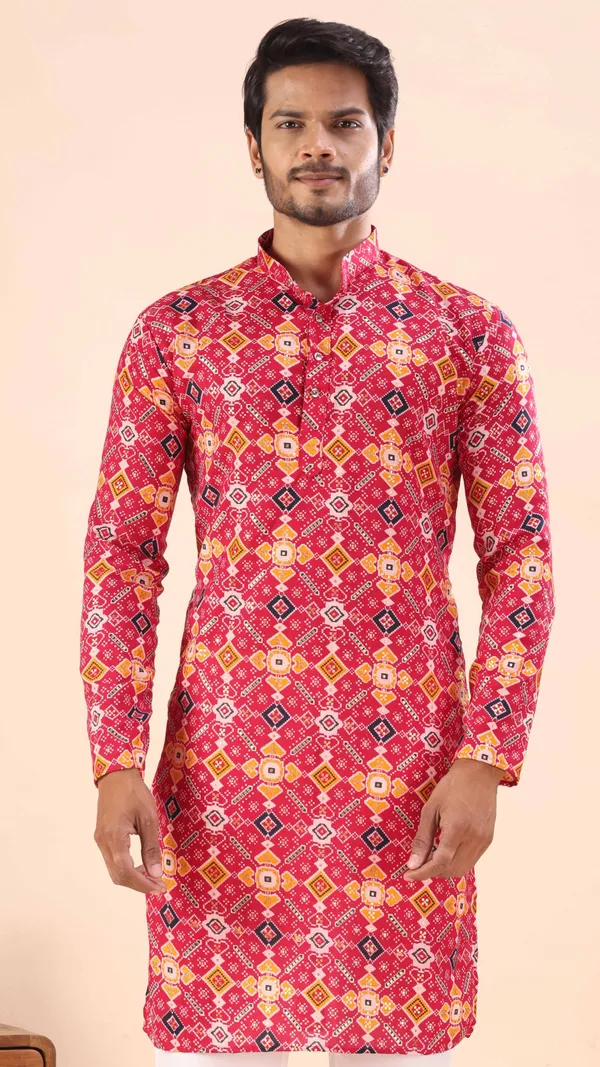 Rani_Pink_Gujju_Kurta_For_Men