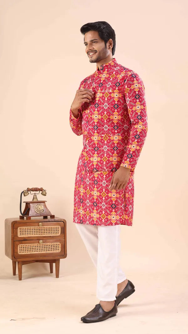 Rani_Pink_Gujju_Kurta_For_Men