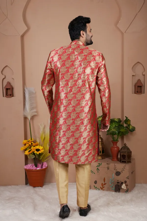 Red_Indo_Western_Kurta_Set