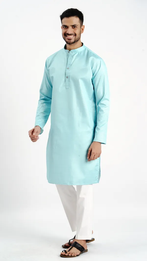 Sky_Blue_Zari_Work_Kurta_For_Men