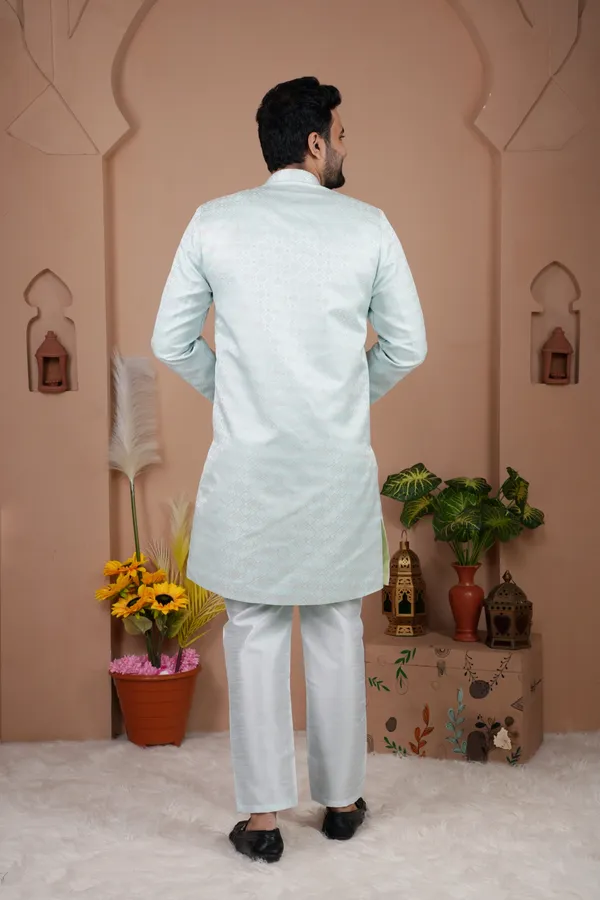 Sky_Blue_Two_Tone_Indo_Western_Kurta_Set