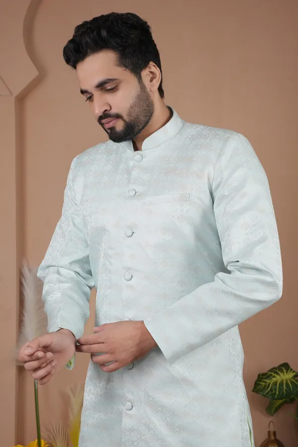 Sky_Blue_Two_Tone_Indo_Western_Kurta_Set