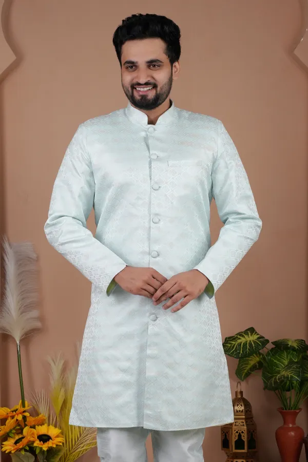 Sky_Blue_Two_Tone_Indo_Western_Kurta_Set