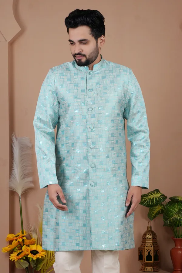 Sky_Blue_Indo_Western_Kurta_Set