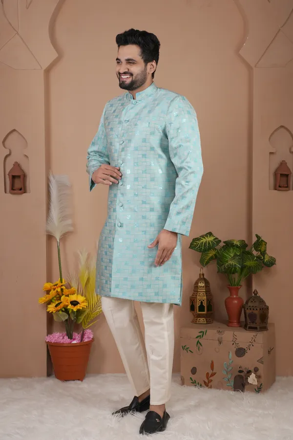 Sky_Blue_Indo_Western_Kurta_Set