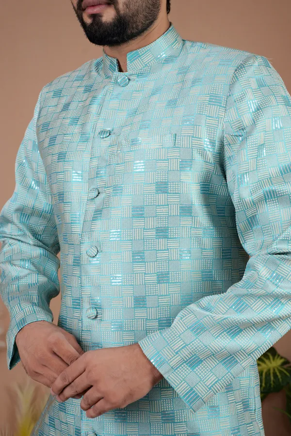 Sky_Blue_Indo_Western_Kurta_Set