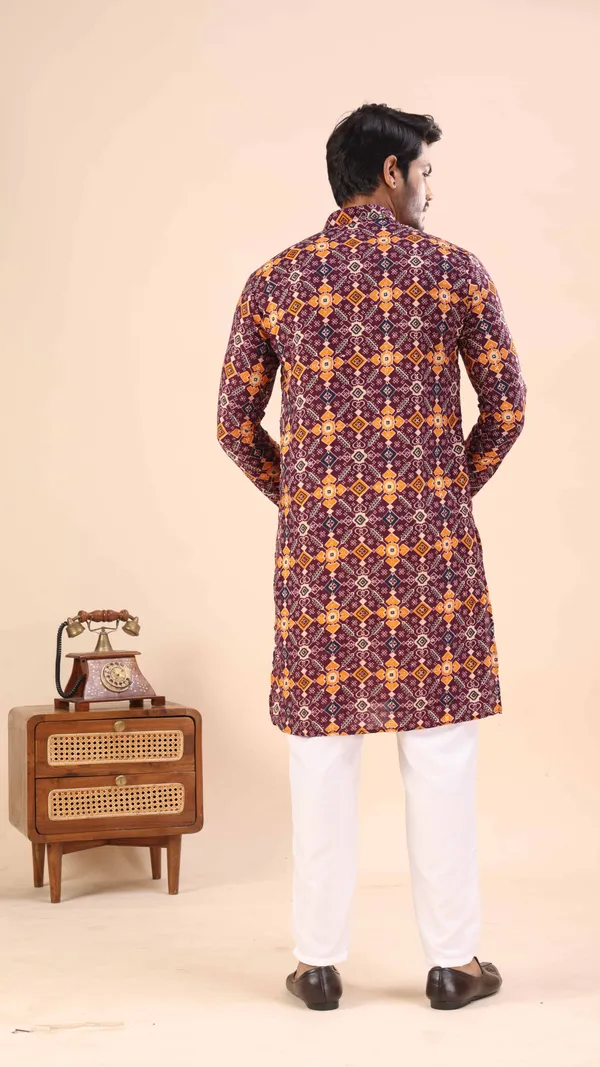 Wine_Gujju_Kurta_For_Men