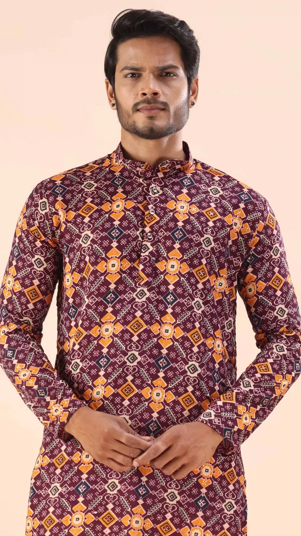 Wine_Gujju_Kurta_For_Men