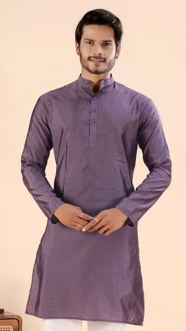 Wine_Jhimi_Silk_Kurta_For_Men