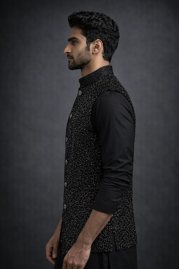 Plain_Black_Velvet_Sequence_Koti